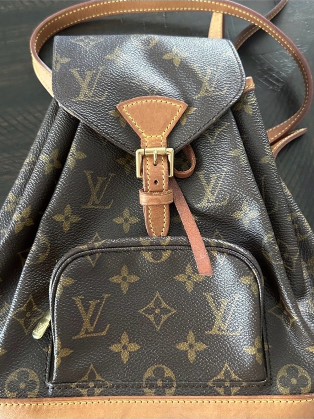 Louis Vuitton Monogram Canvas Backpack in Brown & Tan